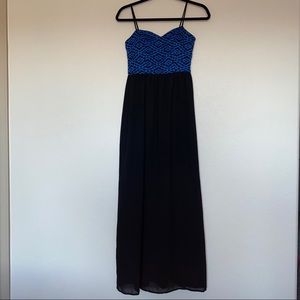 Imagine Black and Blue Long Dress- sz Medium